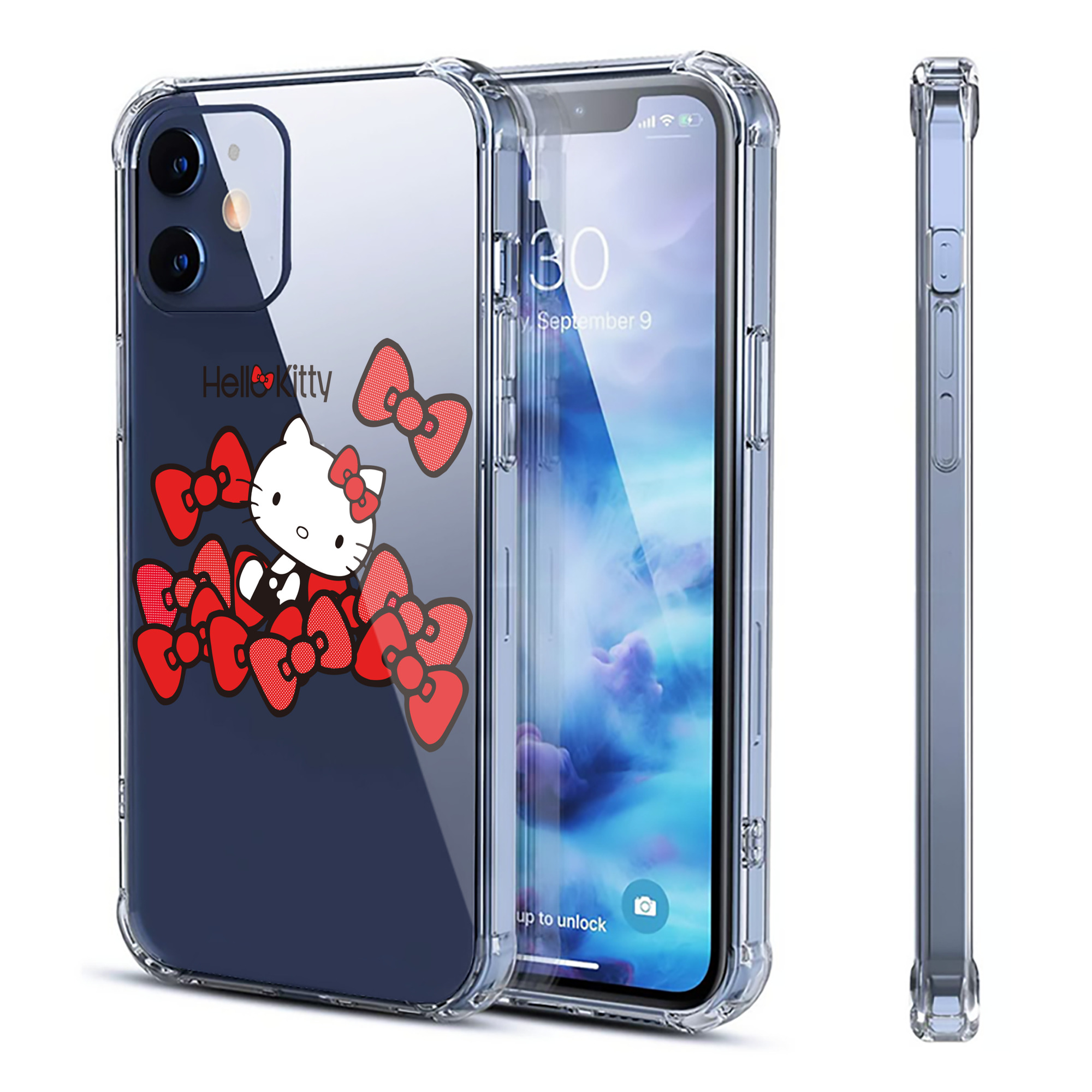 （画像用） Hello Kitty ハローキティ 【iPhone 12シリーズ対応】透明スマホケース（クリアソフトケース）